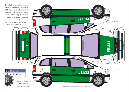 Opel Polizei Bastelbogen Papiermodelle