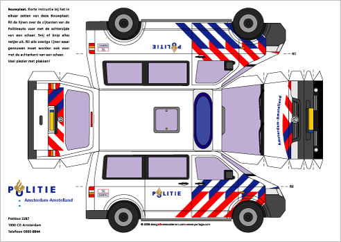 bouwplaat politieauto volkswagen transporter