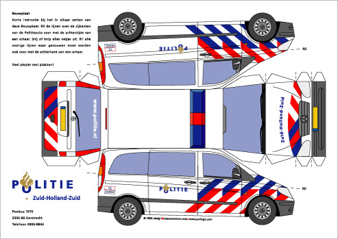 Bouwplaat Politieauto Mercedes Vito